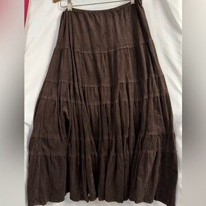 Coldwater Creek  Brown Tiered Skirt
